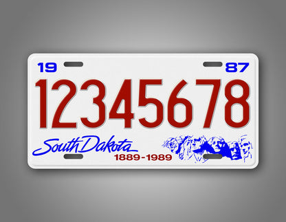 Custom 1987 1990 South Dakota Personalized License Plate