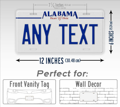 Personalized 1992-1996 Alabama State License Plate