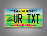Custom Alabama Farming Feeds Personalized License Plate