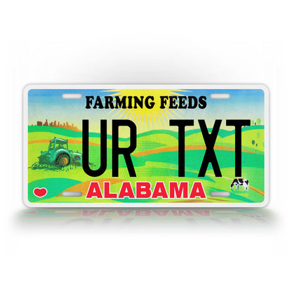 Custom Alabama Farming Feeds Personalized License Plate