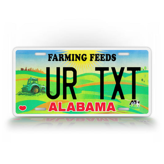 Custom Alabama Farming Feeds Personalized License Plate