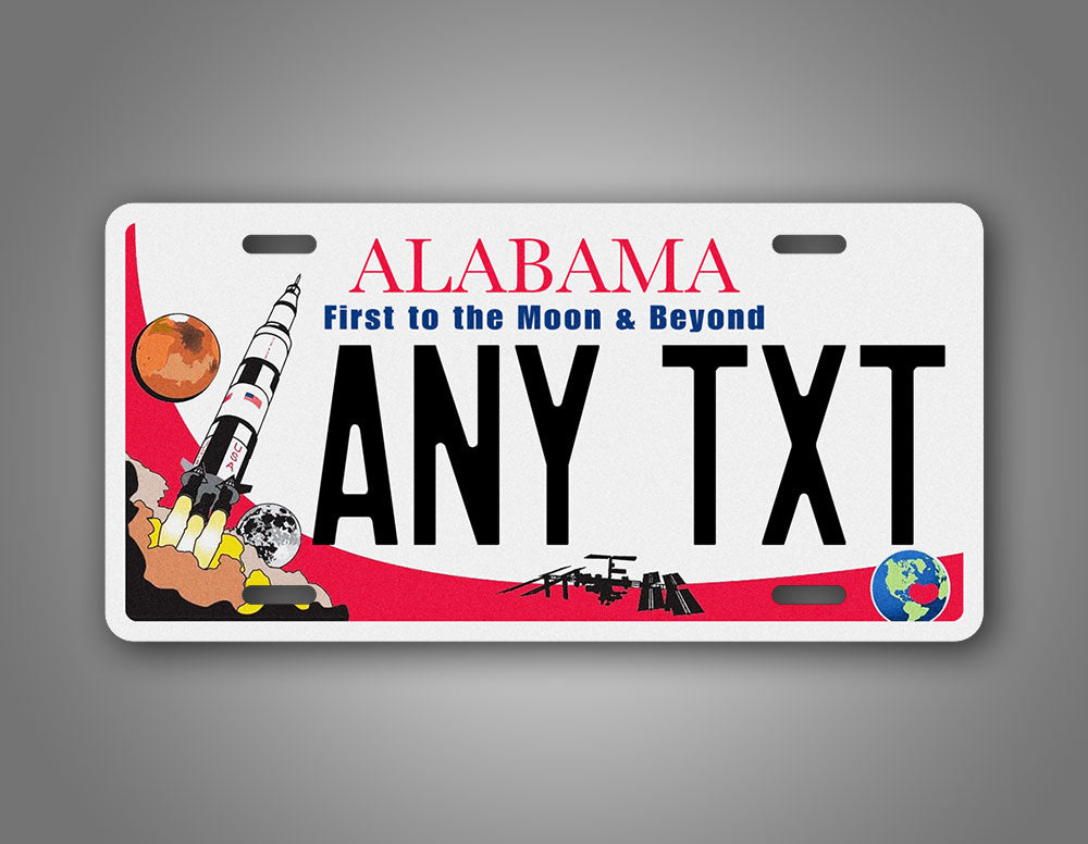 Alabama First To The Moon and Beyond Custom License Plate