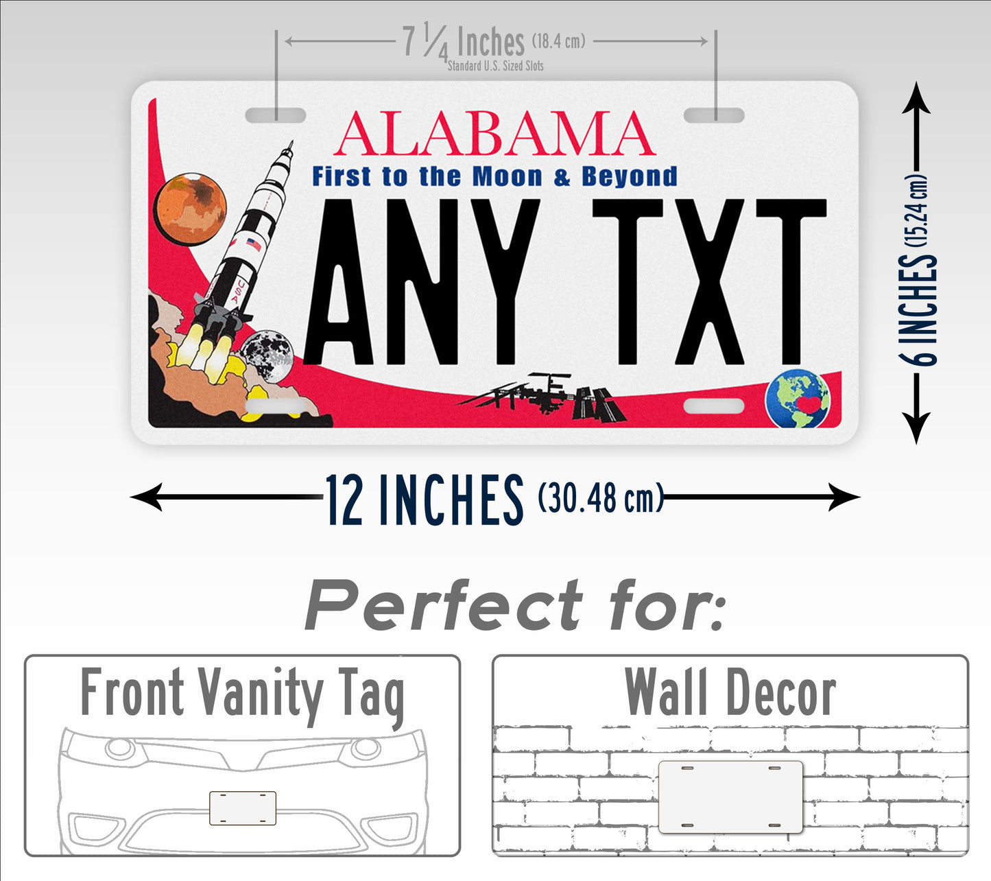 Alabama First To The Moon and Beyond Custom License Plate