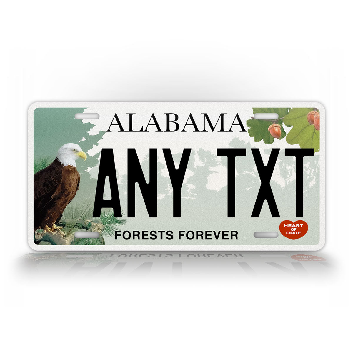 Custom Alabama Forests forever Bald Eagle Personalized License Plate