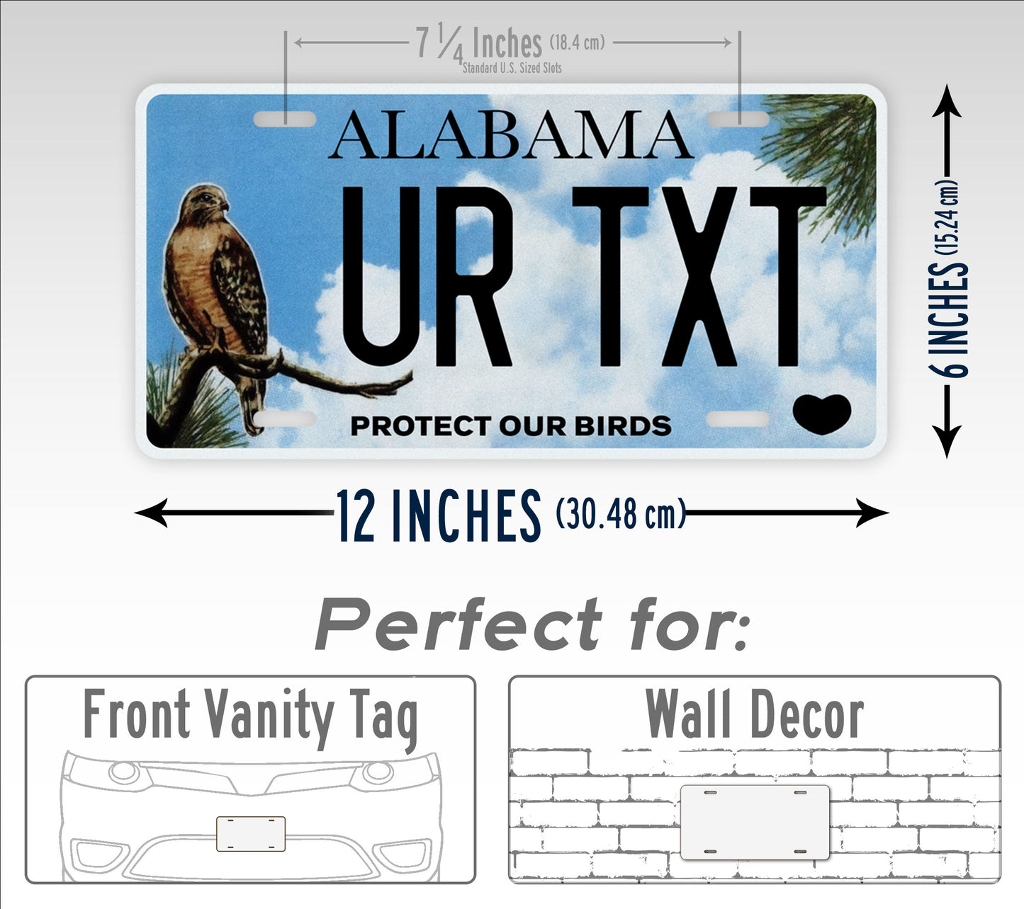 Custom Alabama Protect Our Birds Personalized License Plate