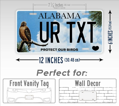 Custom Alabama Protect Our Birds Personalized License Plate