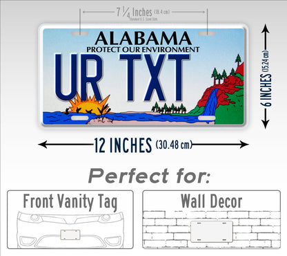 Custom Alabama Protect Our Environment Personalized License Plate