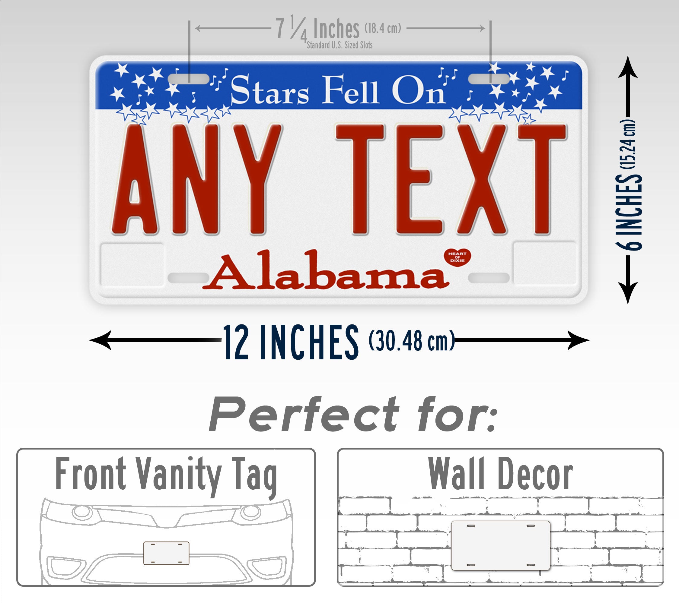 Personalized 2002-2008 Alabama "Stars Fell Down" State License Plate