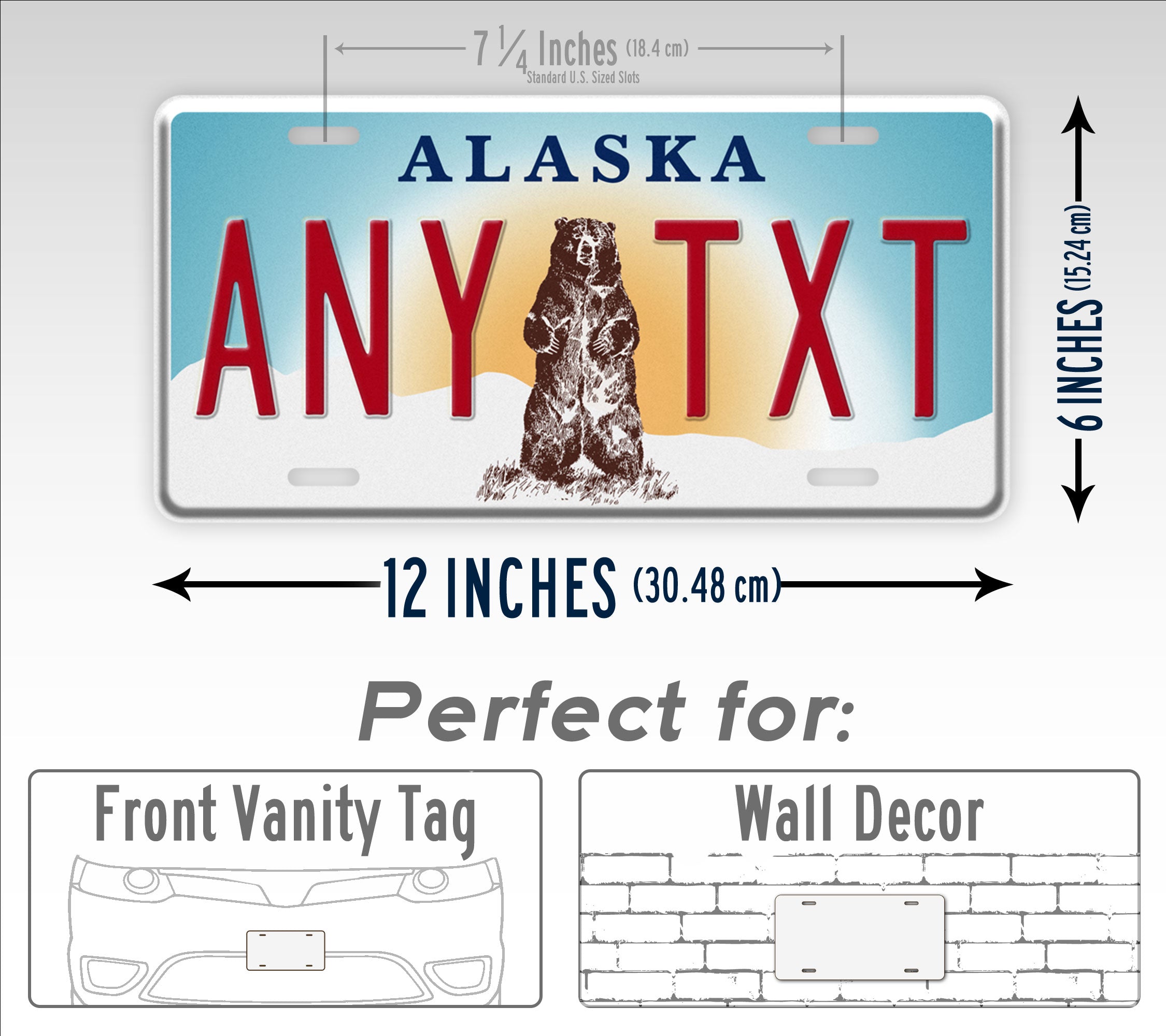 Personalized Optional Alaska State Custom License Plate