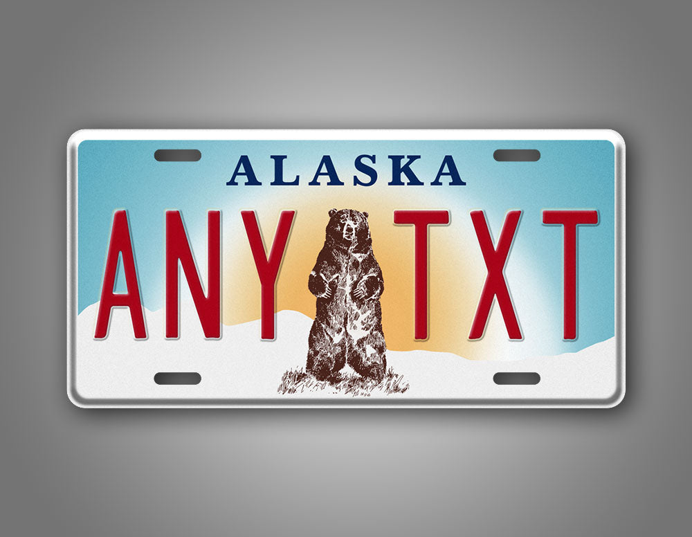 Personalized Optional Alaska State Custom License Plate