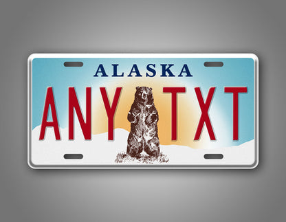 Personalized Optional Alaska State Custom License Plate