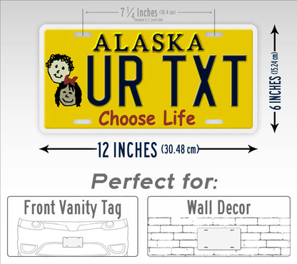 Personalized Alaska "Choose Life" License Plate