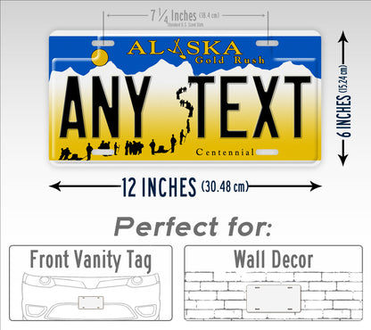 Personalized "Gold Rush" Alaska State Custom License Plate