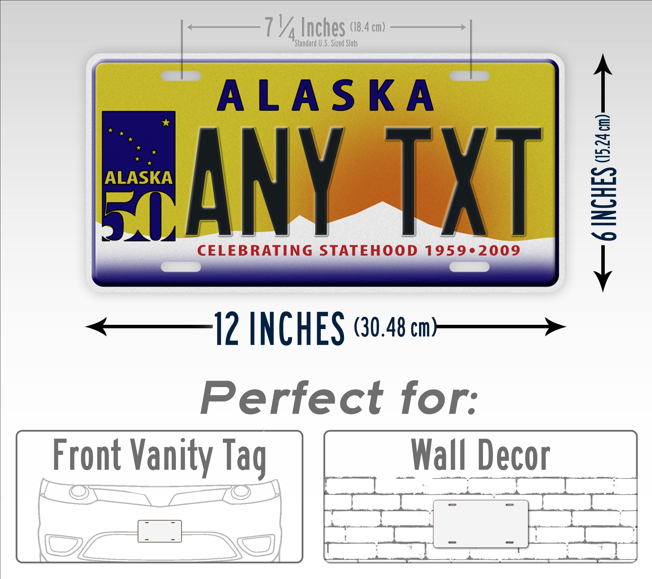 Personalized "Celebrating Statehood" Alaska State License Plate