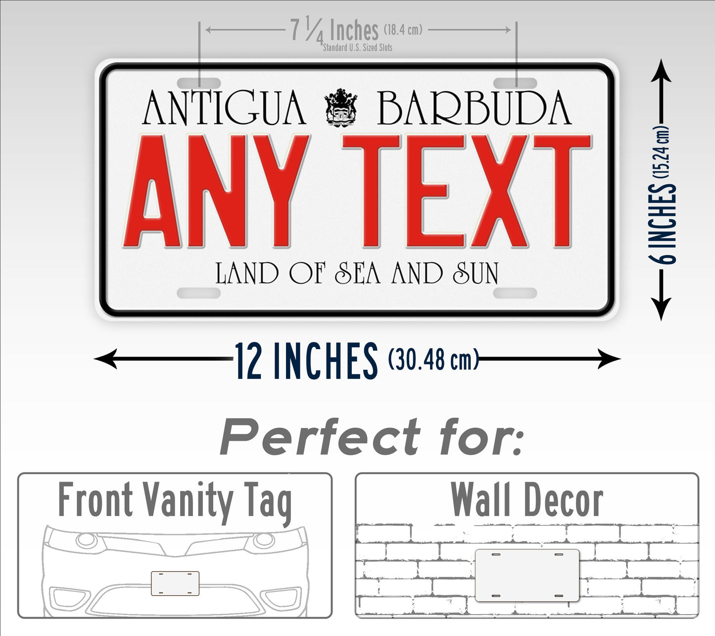 Custom Antigua Barbuda Caribbian Islands Personalized license Plate