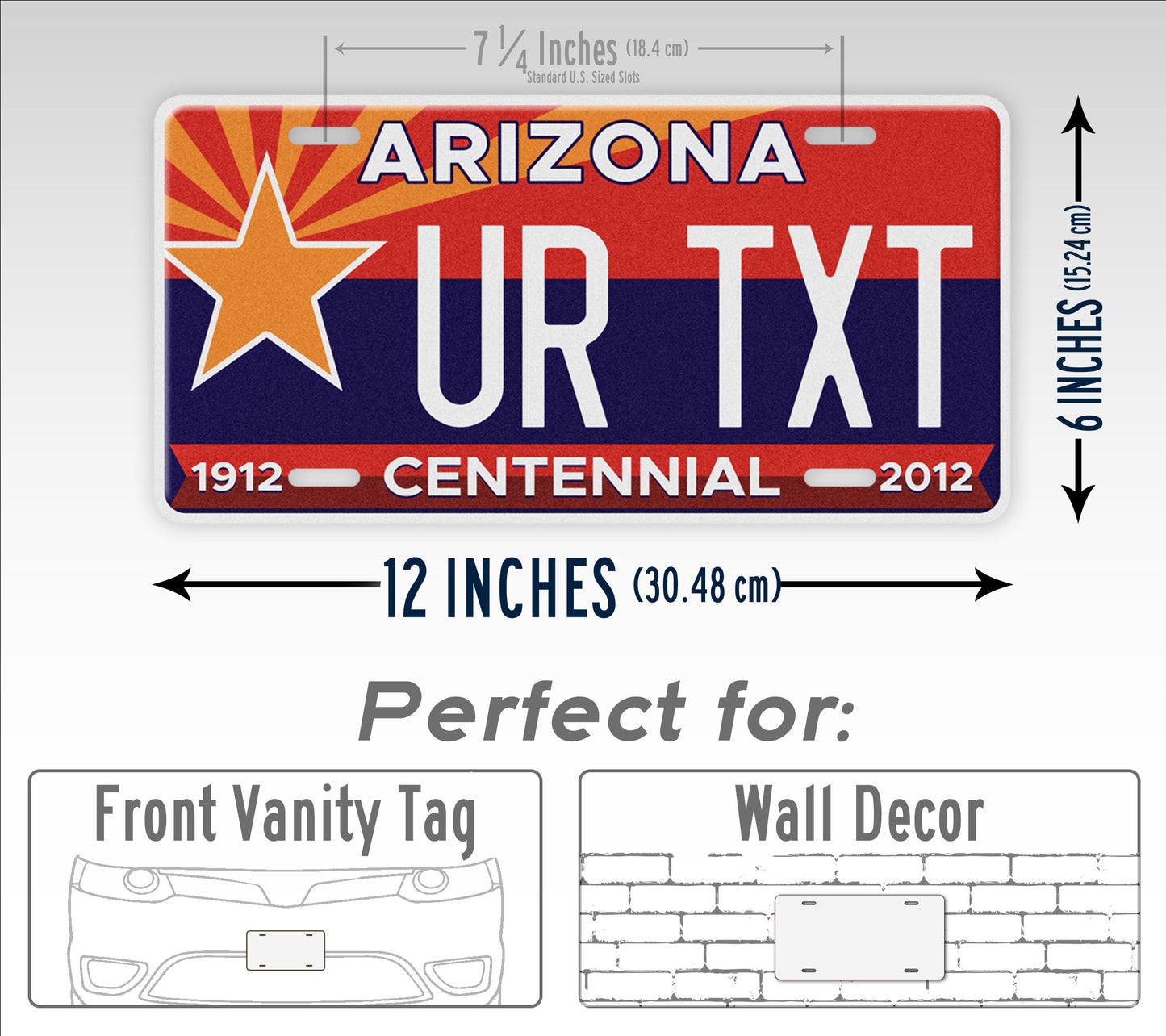 Personalized Arizona Centennial 1912 2012 License Plate