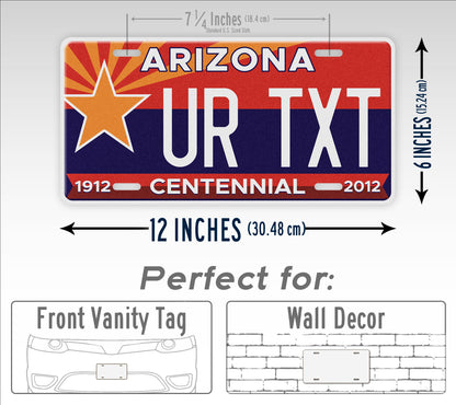 Personalized Arizona Centennial 1912 2012 License Plate