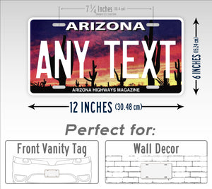 Custom Arizona Highways Magazine Personalized License Plate