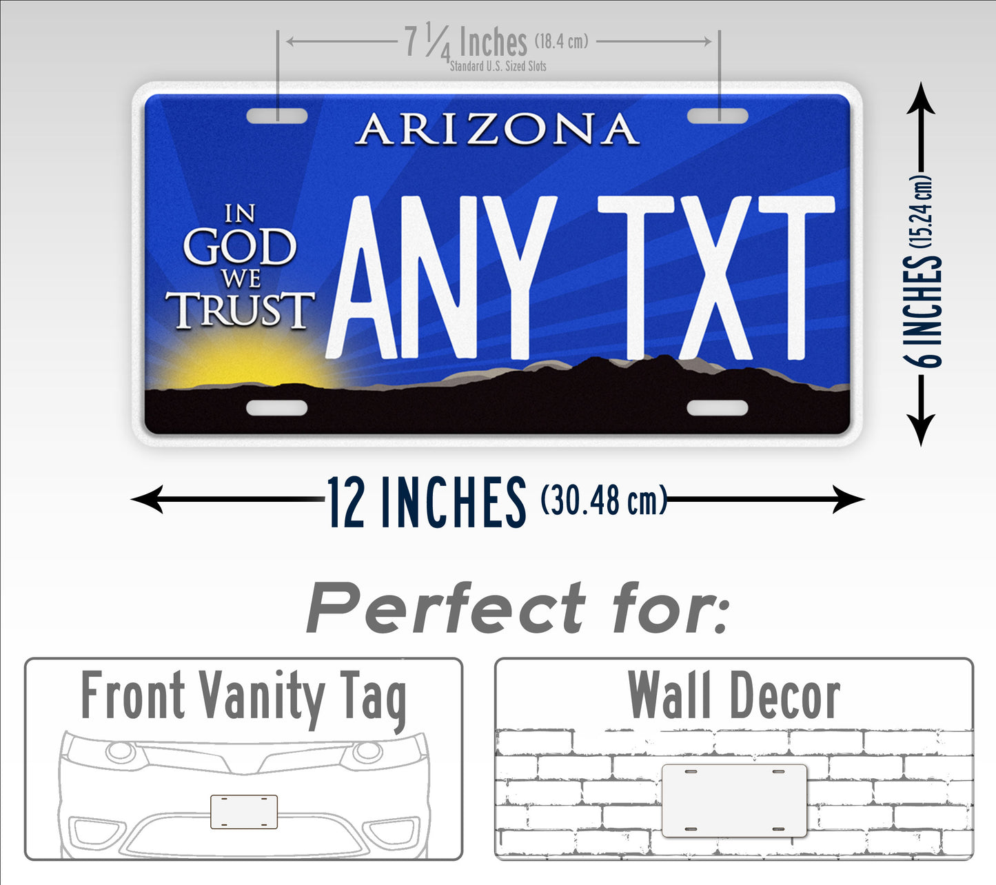 Custom Arizona In God We Trust Personalized License Plate