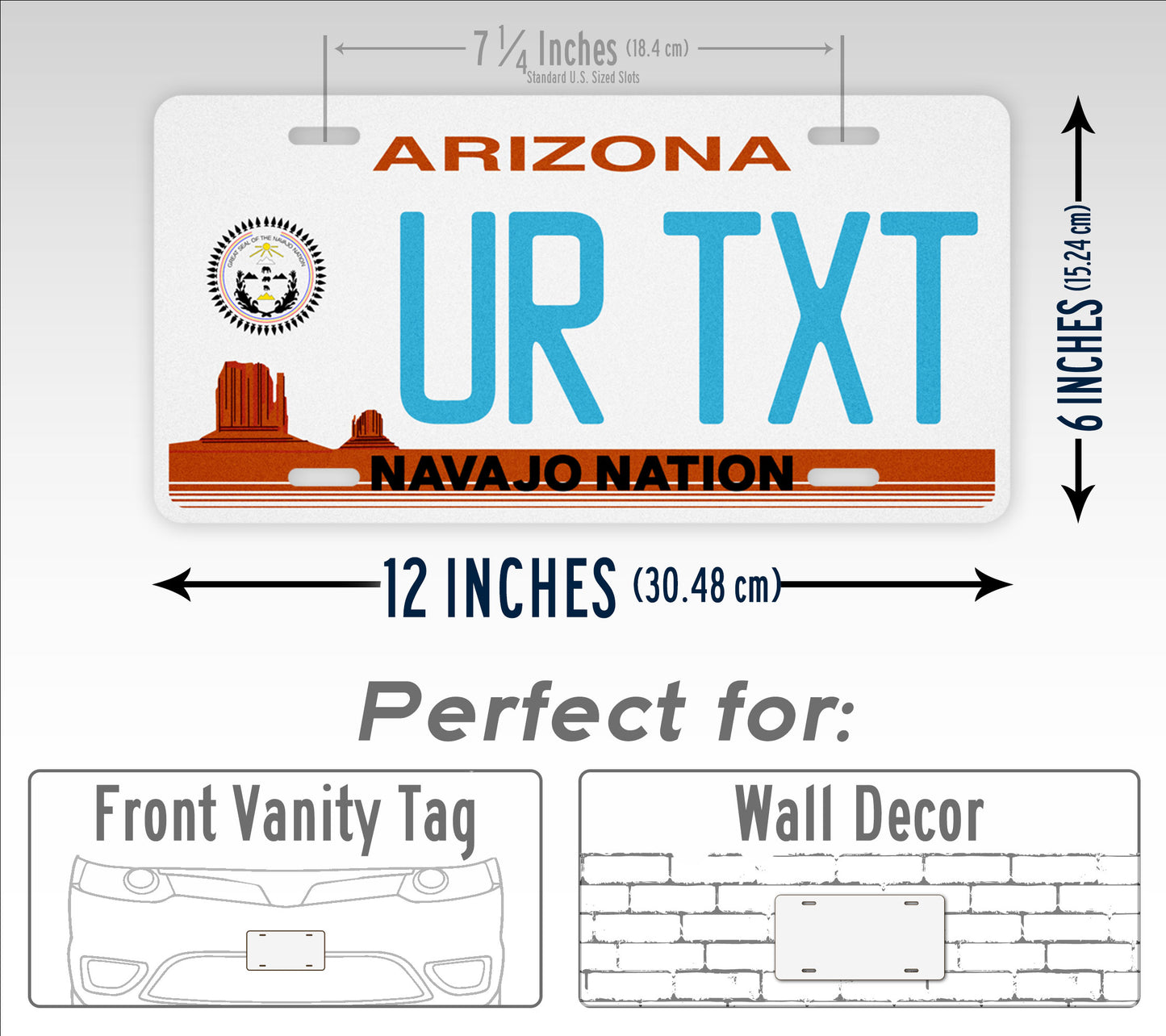 Novelty Arizona Navajo Nation Custom 6x12 License Plate