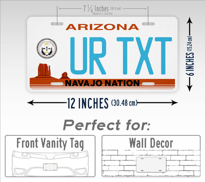 Novelty Arizona Navajo Nation Custom 6x12 License Plate