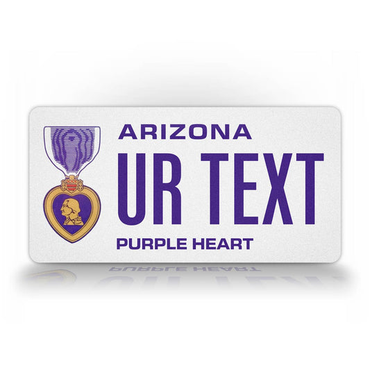 Custom Arizona Purple Heart Veteran Personalized License Plate