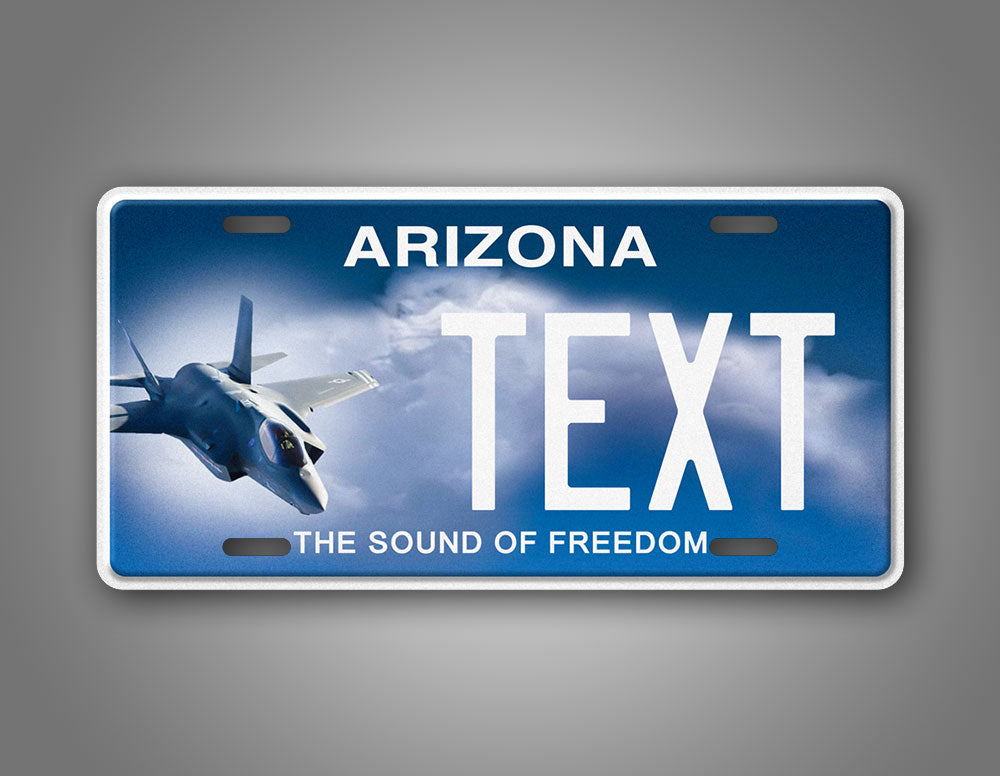 Custom Arizona Sound Of Freedom Jet Fighter Personalized License Plate