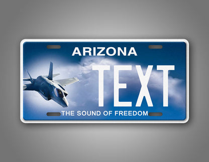 Custom Arizona Sound Of Freedom Jet Fighter Personalized License Plate