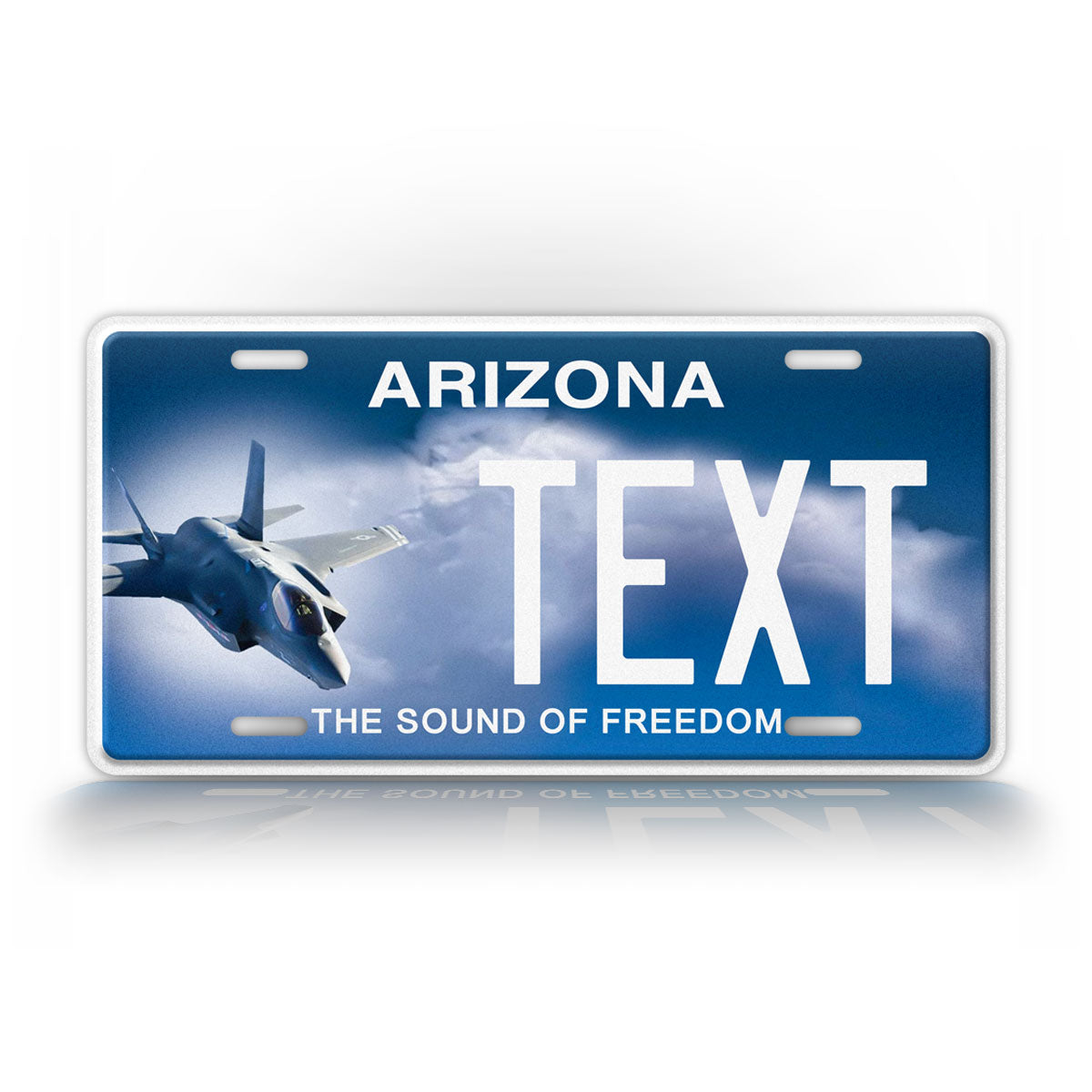 Custom Arizona Sound Of Freedom Jet Fighter Personalized License Plate