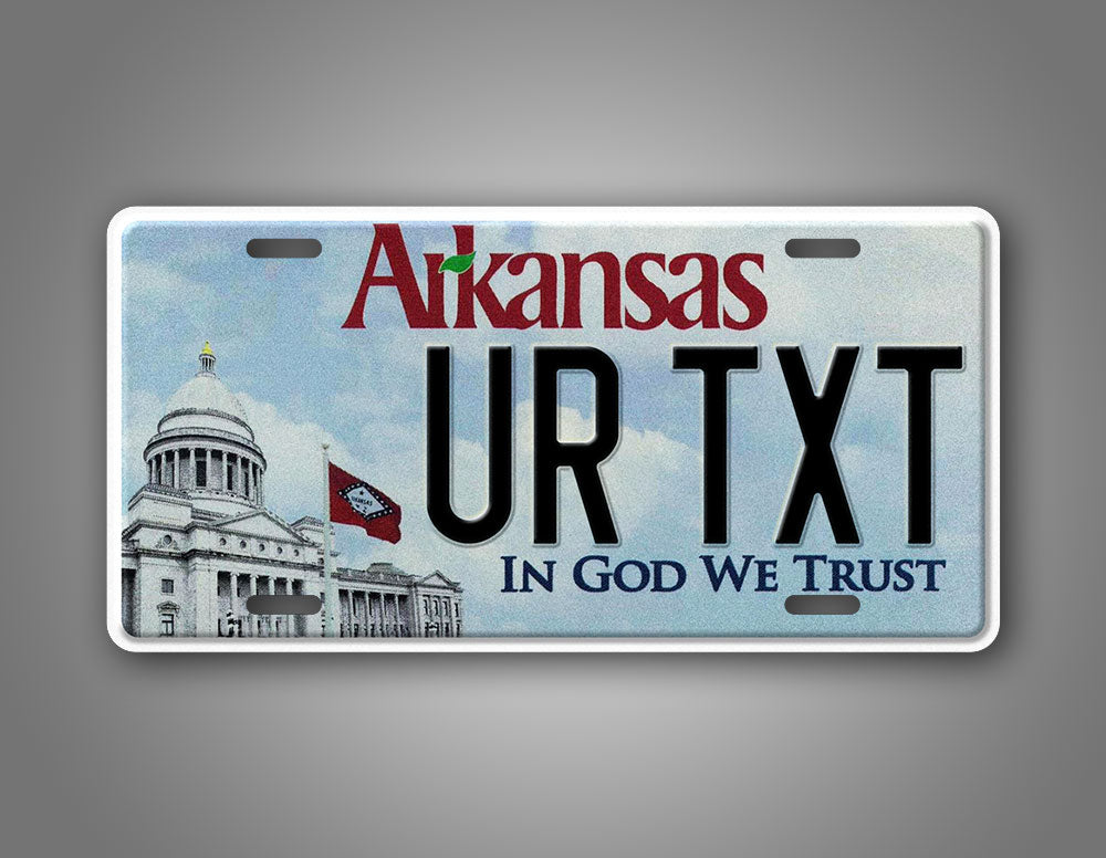 Custom Arkansas In God We Trust Personalized License Plate