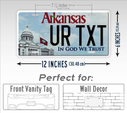 Custom Arkansas In God We Trust Personalized License Plate