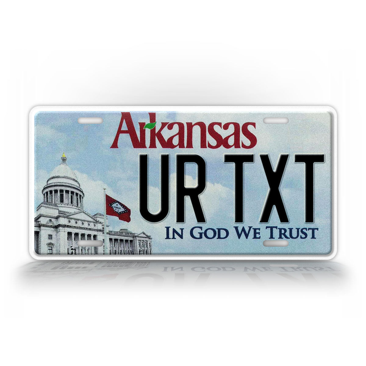 Custom Arkansas In God We Trust Personalized License Plate