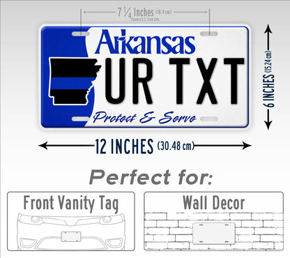 Custom Arkansas Protect And Serve Personalized License Plate