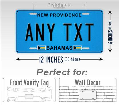 Custom Bahamas New Providence Novelty Personalized License Plate