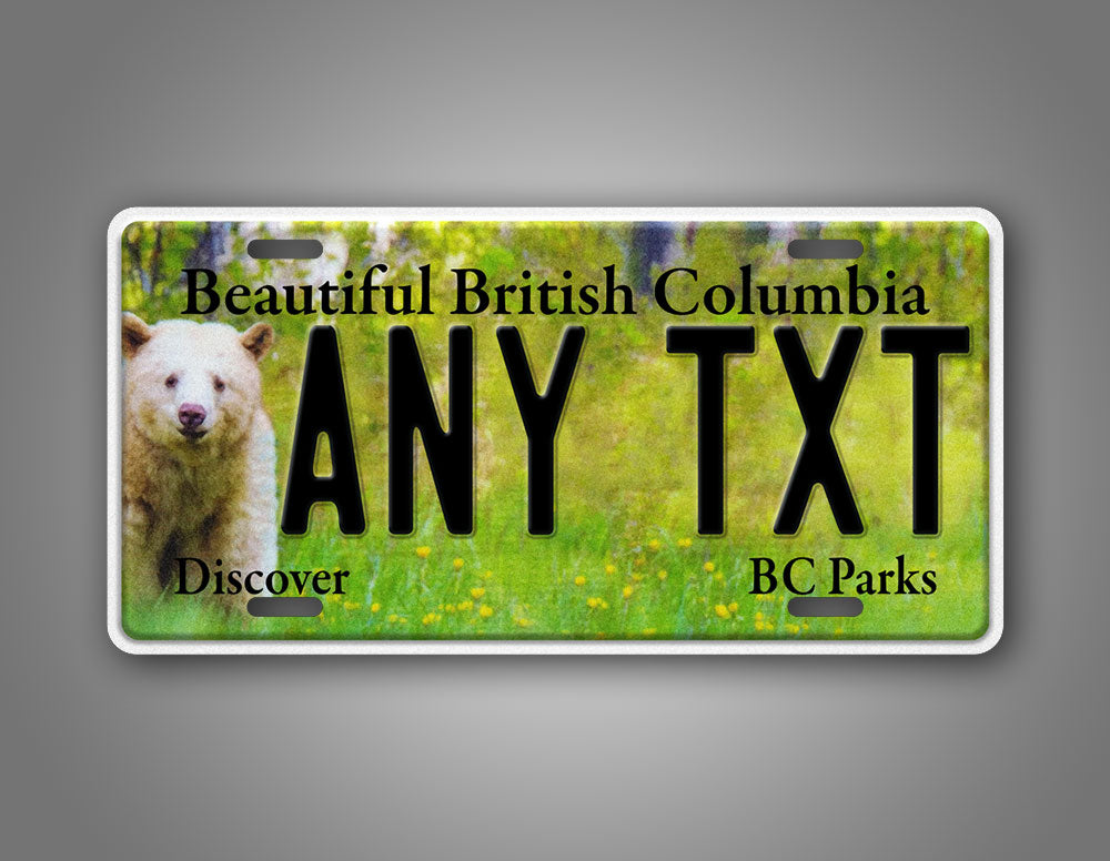 Custom British Columbia BC Parks Bear Personalized License Plate