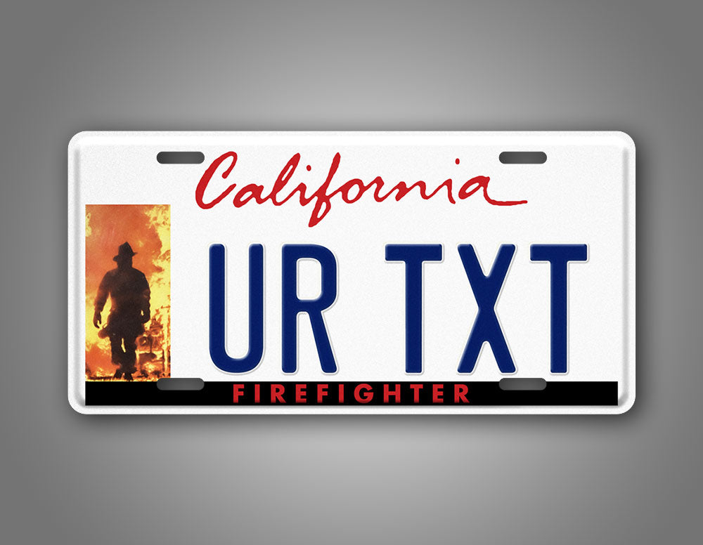 Custom California Firefighter Personalized License Plate