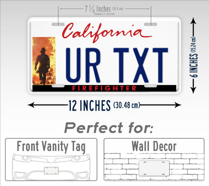 Custom California Firefighter Personalized License Plate