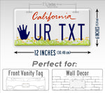 Custom California Trust Fund Personlized License Plate