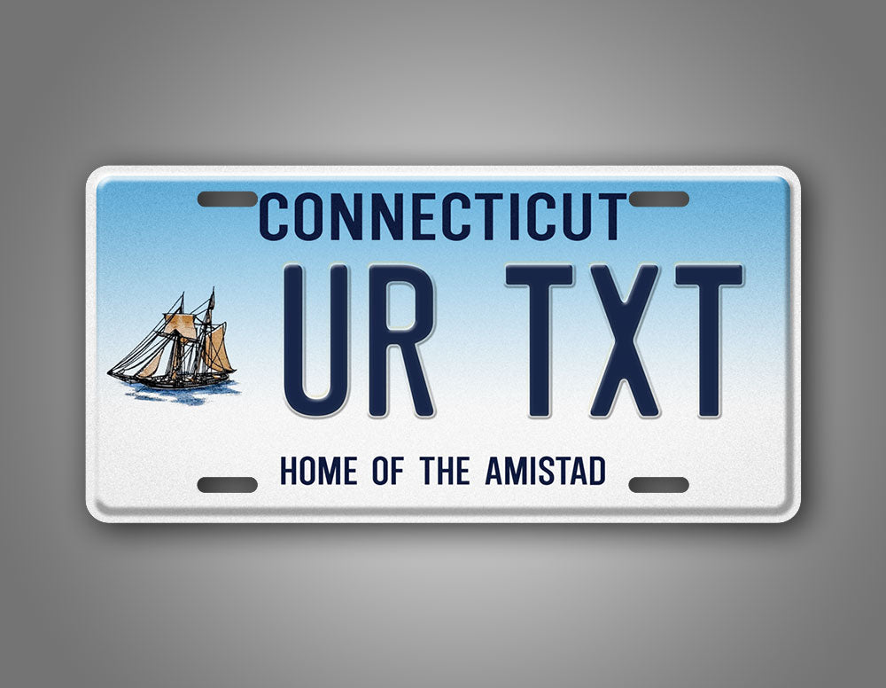 Custom Connecticut Home Of The Amistad Ship Personalized  License Plate