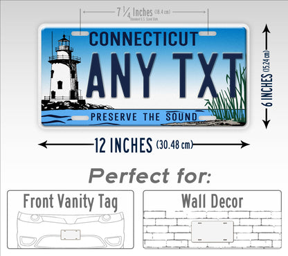 Custom Connecticut Preserve The Sound Personalized License Plate