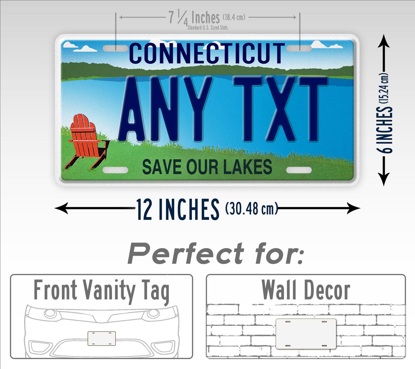 Custom Connecticut Save Our Lakes Personalized License Plate