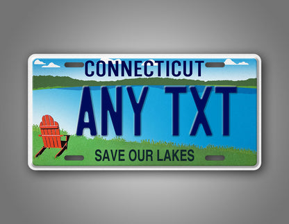 Custom Connecticut Save Our Lakes Personalized License Plate