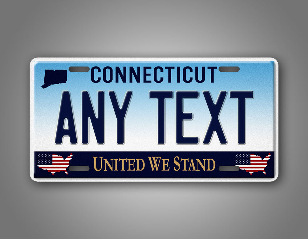 Custom Connecticut United We Stand Personalized License Plate