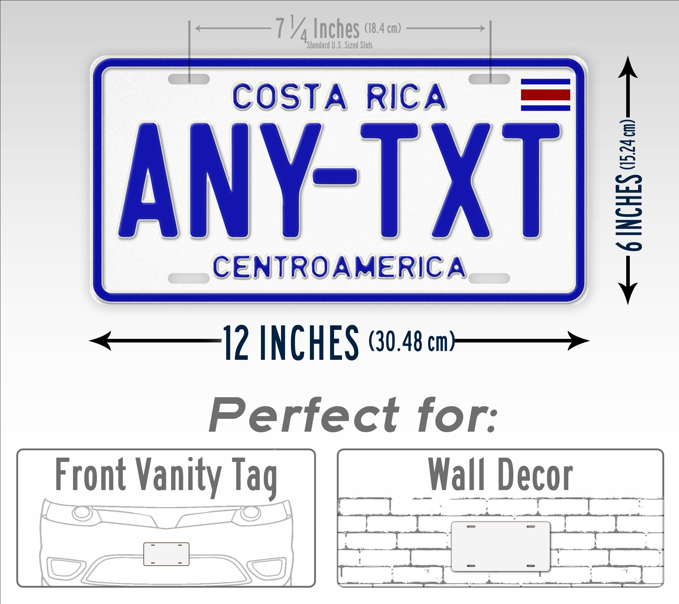 Custom Costa Rica CentroAmerica Personalized License Plate