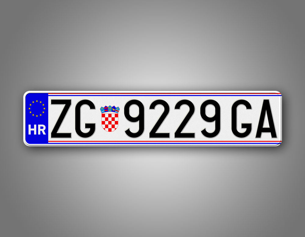 Personalized Croatia European Style License Plate