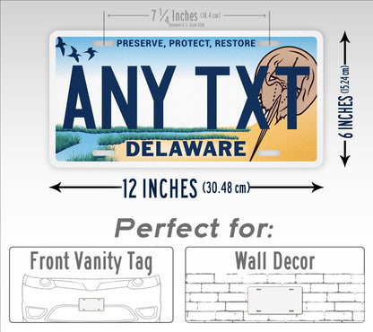 Prsonalized Delaware Horseshoe Crab Custom License Plate