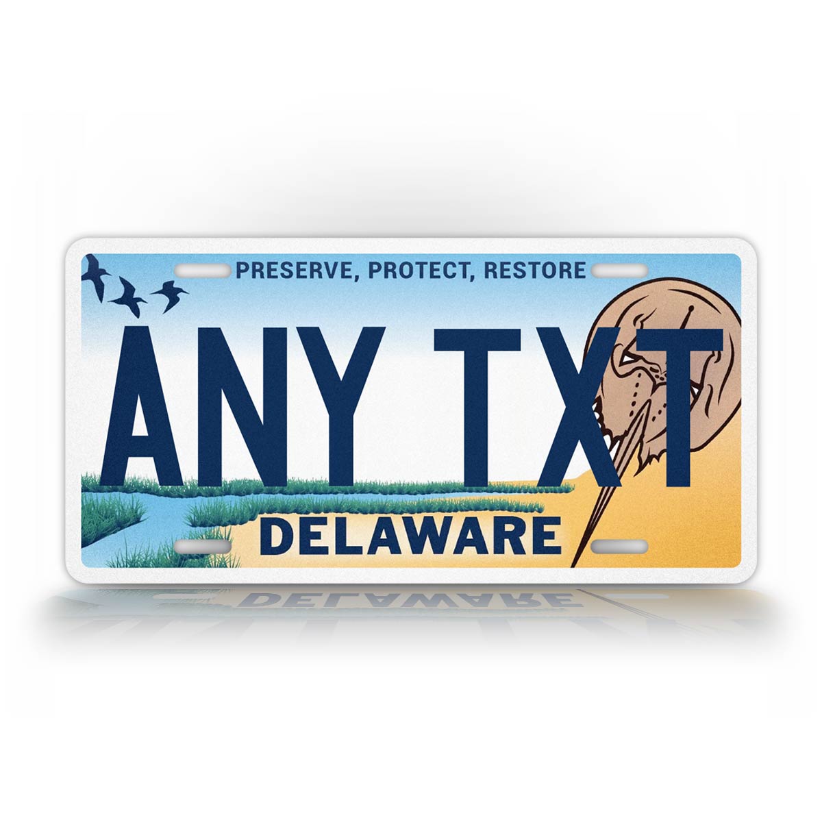 Prsonalized Delaware Horseshoe Crab Custom License Plate