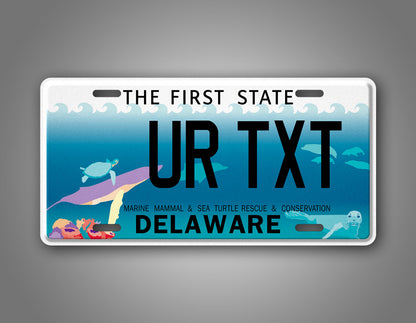 Custom Delaware Marine Mammal And Sea Turtle Conservation Personalized License Plate