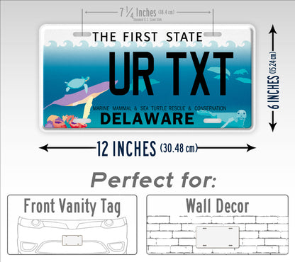 Custom Delaware Marine Mammal And Sea Turtle Conservation Personalized License Plate