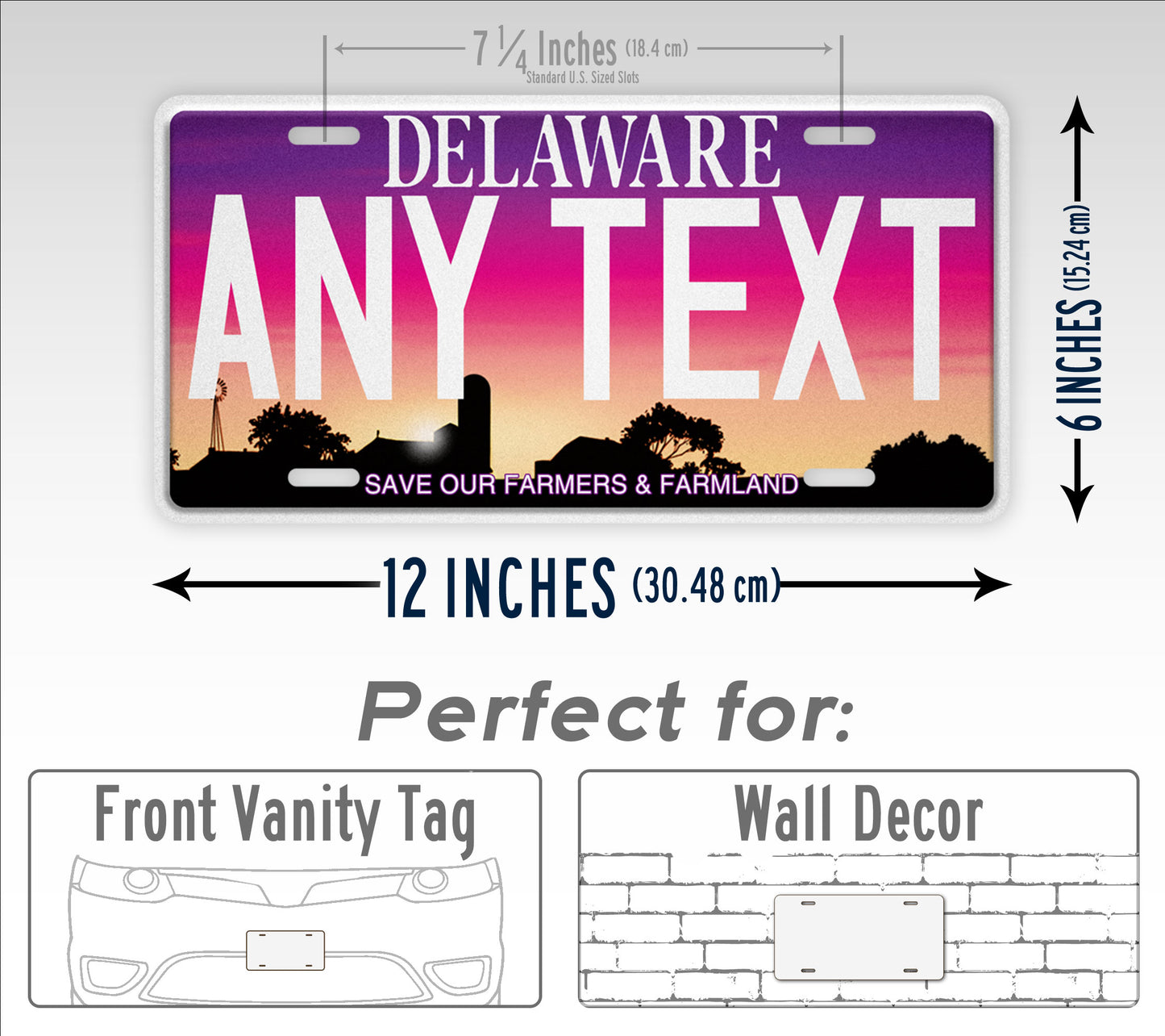 Custom Delaware Protect Our Farms Novelty Personalized license Plate